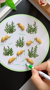 Don't throw away peanut shells! Use them to make cute chicks and a mother hen – it's super easy, give it a try! #ParentChildCrafts #TreeLeafcollage #leafpainting #creativeart #DIYcrafts #fblifestyle | Art, Crafts and Journals