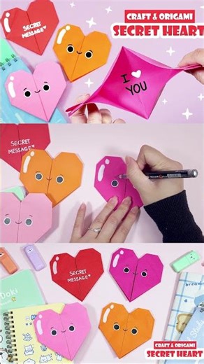 Paper Secret Heart Origami Handmade Tutorial #origami #giftideas #papercraft
