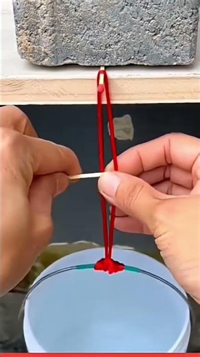 Balancing bucket of water with matchstick amazing skill #shorts #skills #balance
