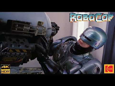 RoboCop (1987) ED 209| 4K HDR AI Remastered – Kodak 5247 Color Grading