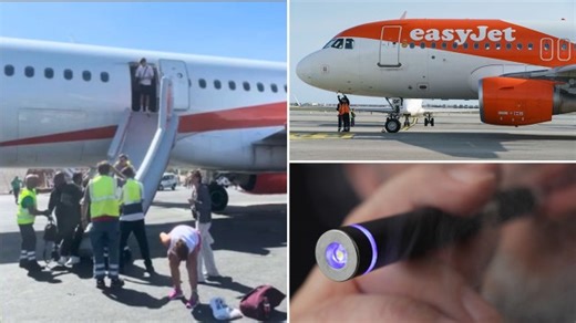 Passengers evacuated down emergency slides after vape explodes on plane