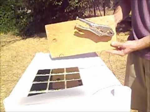 Demonstration of solar cells array powering a motor - solar power panel in action