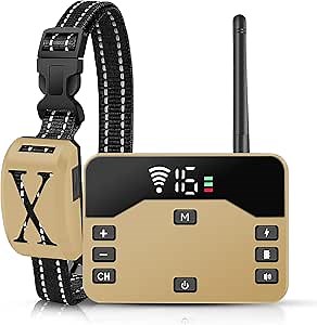 Wireless Dog Fence, 2-in-1 Electric Dog Fence System for 2 Dogs with Training Collar & Remote, IP65 Waterproof, 2024 Safety Pets Containment System for All Dogs, Cover Up to 8 Acre(20-850ft)