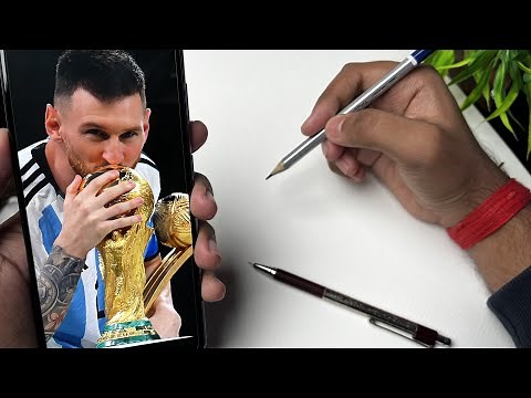How to draw Lionel Messi , Messi drawing World Cup