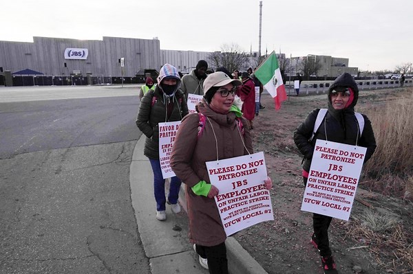 Thousands of workers strike at one of the largest meatpacking plants in the US