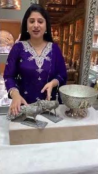 92 5 Silver Fruit Bowls & Peacock Designs | Antique Finish Silver Home Décor