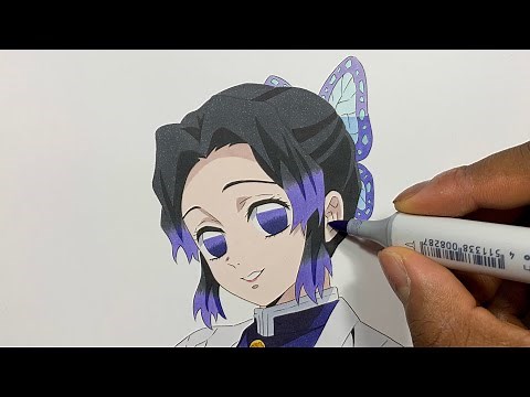 How to Draw Shinobu Kocho Easy - Demon Slayer (Kimetsu no Yaiba / 鬼滅の刃 )