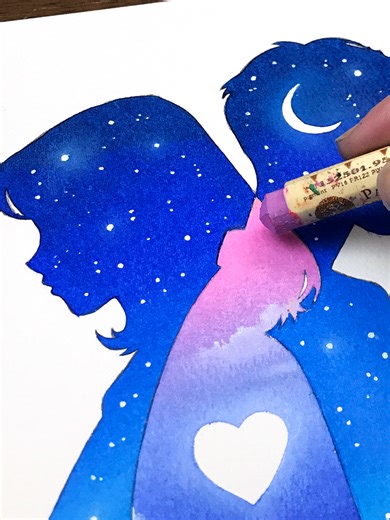 Romantic Cosmos-Themed Art for Couples