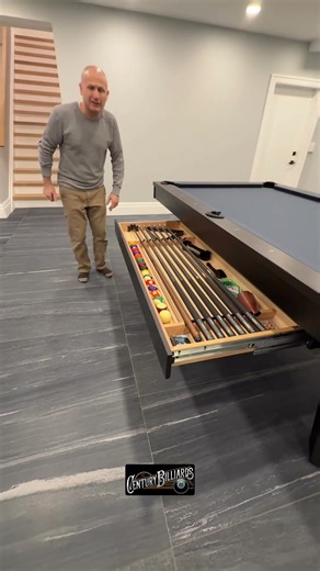 Built-in Accessory Drawer on custom pool table