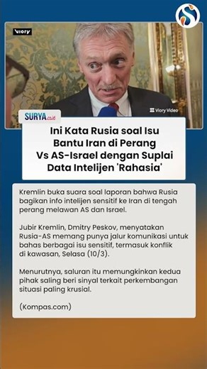 INI KATA RUSIA soal Isu Bantu Iran Perang Vs AS-Israel dengan Suplai Data Intelijen Rahasia