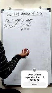 LAWA OF ALGEBRA OF SETS PART 2 #youtubeshorts #maths #shortsfeed #shortfeed #set #shorts #shortvideo