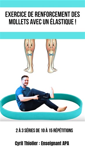 Exercice de renforcement des mollets avec un élastique