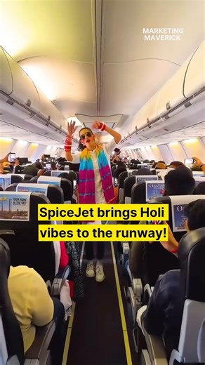 Marketing Maverick | Business | Branding | SpiceJet crew brought the festive spirit alive with a lively Holi dance, celebrating with energy and joy. (Video was filmed on the ground... | Instagram