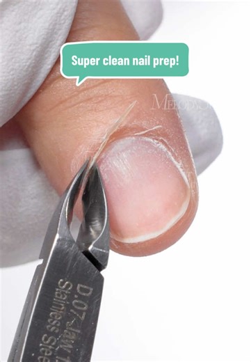 Super clean nail prep! I used SC300F nail drill to complete the nail prep! 👉Check my shop! #melodysusie #nailprep #nailtools #nailtutorials #nailbeginner