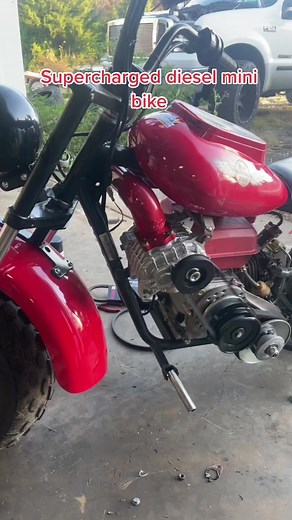 Custom Diesel Mini Bike with Supercharger Sound 🔊