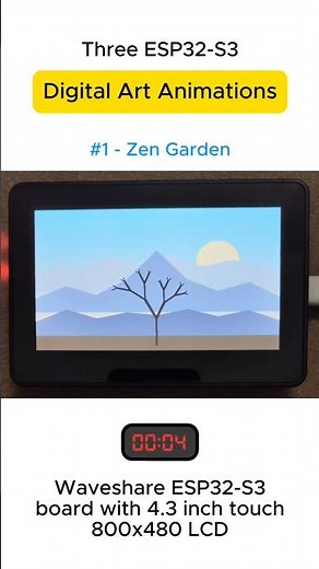 3 Stunning ESP32 Digital Art Scenes with lvgl