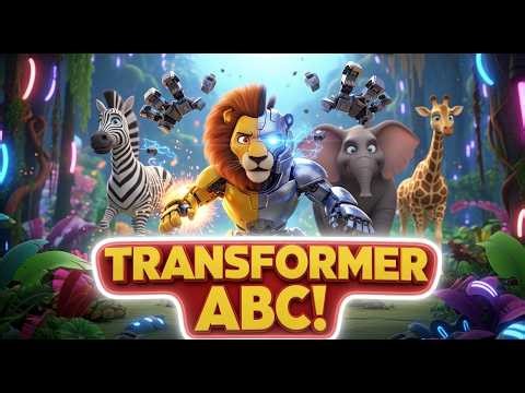 ABC Safari Animal Transformers ⚡🦁 | A to Z Robot Transformation Song for Kids