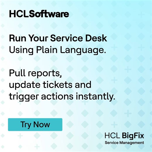Operational work shouldn’t be tedious. HCL BigFix Service Management lets teams act through simple requests such as assigning incidents, generating reports, escalating issues or reviewing insights without navigating multiple screens. Faster actions start here. Start your free trial today: https://hclsw.co/19k1ns #HCLSoftware #HCLBigFix | HCLSoftware