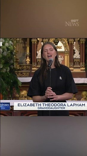Granddaughter Theodora Lapham emotionally sings in honour of late Brian Mulroney