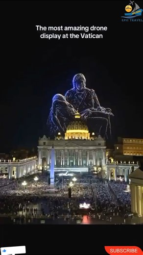 👌Vatican Unleashes Epic Drone Show #vatican #travel #italy #dronevideo
