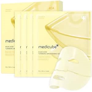 medicube Jelly Gel Mask with Brightening Kojic Acid Turmeric | Overnight Face Mask for Glass Glow Skin | Elasticity, Hydrating, Firming and Radiance Boosting | Korean Skincare, 28g x 4ea