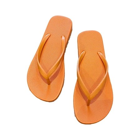 Summer Savings ! WJSXC Sandals and Slippers for Womens,Summer Outside Wear Couple Slippers Soft Sole Non-slip Solid Color Womens Sandals Flip Flops Beach Shoes Orange 36-37 - Walmart.ca