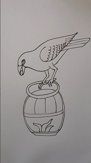 how to draw crow easy for beginner