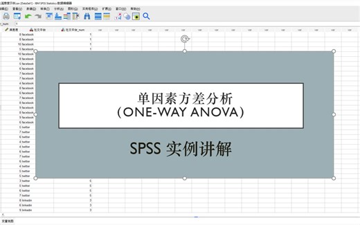 SPSS数据分析实例讲解 单因素方差分析 ONE-WAY ANOVA