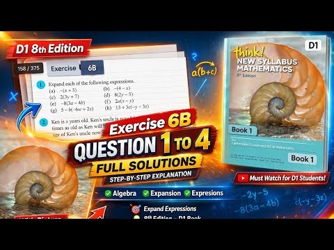 D1 Maths Exercise 6B Q1–4 | FULL SOLUTIONS | Algebra Made Easy (8th Edition)