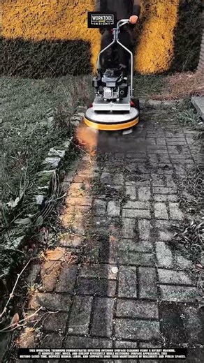 Cleaning Brick Pathways Outdoors Using Work Tool Rotary Surface Cleaner #tool #worktool