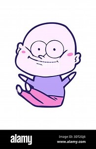 pressure popping animation of cartoon bald man staring Stock Video Footage - Alamy