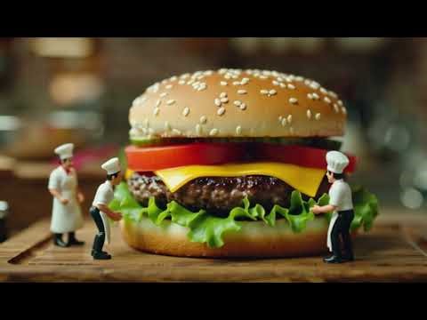 Tiny workers building a giant burger 🍔👷‍♂️ | Miniature food worl
