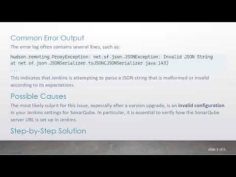 Fixing the Invalid JSON String Error in Jenkins 2.235.5 with SonarQube
