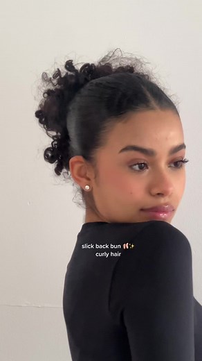 Slick Back Bun Tutorial for Curly Hair