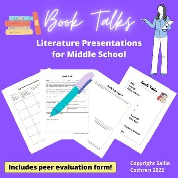 Book Talks Literature Presentations, Response to Literature, 6th 7th 8th Grade