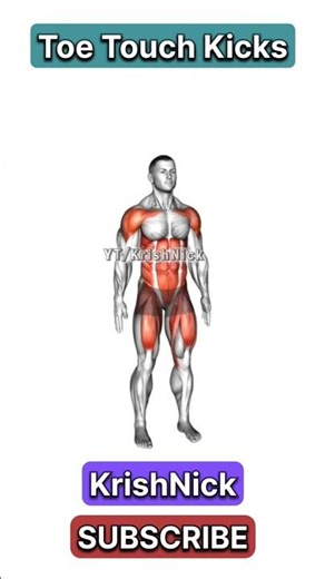 Toe Touch Kicks | Easy Standing Core Exercise #strongabs #shorts