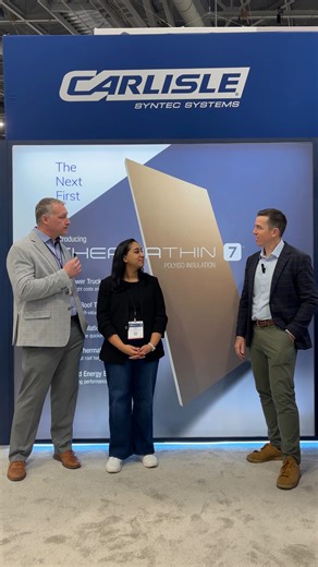 Polyiso Insulation Manufacturers Association on Instagram: "You won’t want to miss this 👀 We caught up with Aparna Jaggi, Revolutionary Innovation – Program & Product Lead, and Wesley Sherrer, Senior Manager of Product Marketing – Insulation, at @carlislesyntec (PIMA member) to talk about their latest polyiso innovation: Thermathin 7. Their “Next First” in rooftop insulation, Thermathin 7 delivers real advantages – from lower freight costs to easier handling on the jobsite. See it up close and