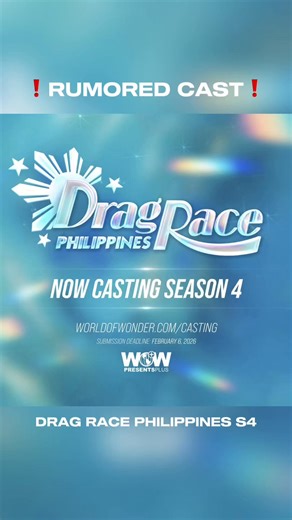 JUST GOT IN! 👀✨ Here’s the rumored cast of Drag Race Philippines Season 4. (Not 100% confirmed—an insider shared that these are some of the queens who reportedly received callbacks and are currently under consideration.) Check their Instagram accounts for more! Gumamela Bloom Winter Sheason Nicole Shewarma Tila Pia Muah Dayaw Malayaugh Kiari Misua Eure'Karma Salmo Nella Maureen Biology Empy Radora Manza Rue St Denis Xitrina #dragraceph #dragracephilippines