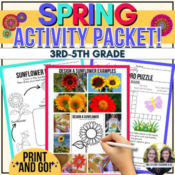 Plant Life Cycle Sunflower Craft, 3rd 4th 5th Grade Spring after testing packets
