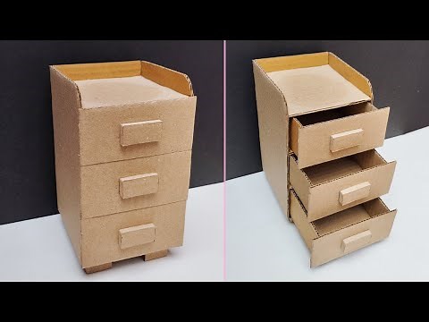 How to make drawer from cardboard | DIY cabinet drawers | Cardboard crafts