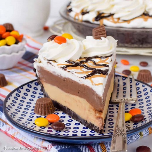 No-Bake Chocolate Peanut Butter Pie Recipe - Two Desserts in One!