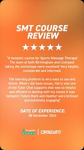 Thanks to the support of our award-winning tutor team OriGym boasts over 5,800 5⭐️ reviews! If you’d like to learn more about our Sports Massage Therapy course click the link in our bio to download a FREE prospectus 🔗🏆 | OriGym Centre of Excellence