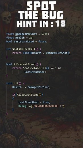 #7 Game Dev Training : Spot The Bug