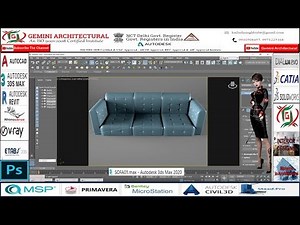 3Ds Max 2020 Sofa Modelling with Editable Poly Tutorial Hindi(Gemini Architectural)