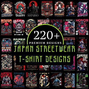 220  Japanese T-shirt Design PNG Bundle | Samurai, Geisha, Koi Fish (POD) - Etsy