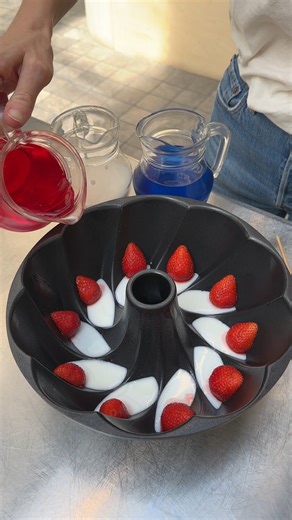 4.8K views · 31 reactions | Fourth of July Jello Cake! Sweet, wiggly, and perfectly patriotic  | Chefclub GruB | Facebook