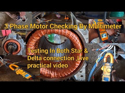 three phase motor checking by multimeter | testing in both star and delta connection
