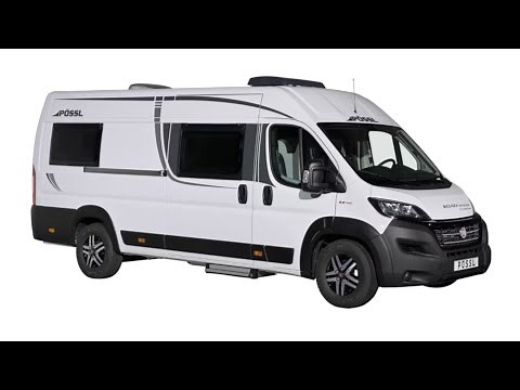 The spaceship: Pössl 2021 Roadcruiser Evolution D-Line fold-down bed camper van.