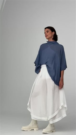 18 reactions | ARCTIC BLUES | A iconic taylor shape, the Vortex Top is back in our favourite Silk Cotton. Designed with soft drape and a crossover panel to create an effortless shape with an asymmetric hem to flatter the figure. #taylornz | taylor boutique | Facebook