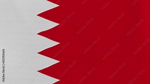 Loopable: Flag of Bahrain. Bahraini official flag gently waving in the wind. Highly detailed fabric texture for 4K resolution. 15 seconds loop.